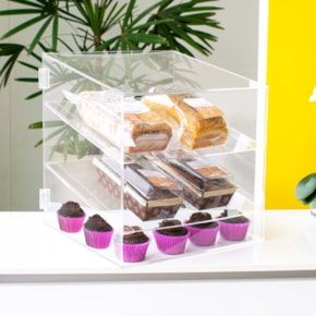 Expositor em Acrílico Cristal para Alimentos e Doces