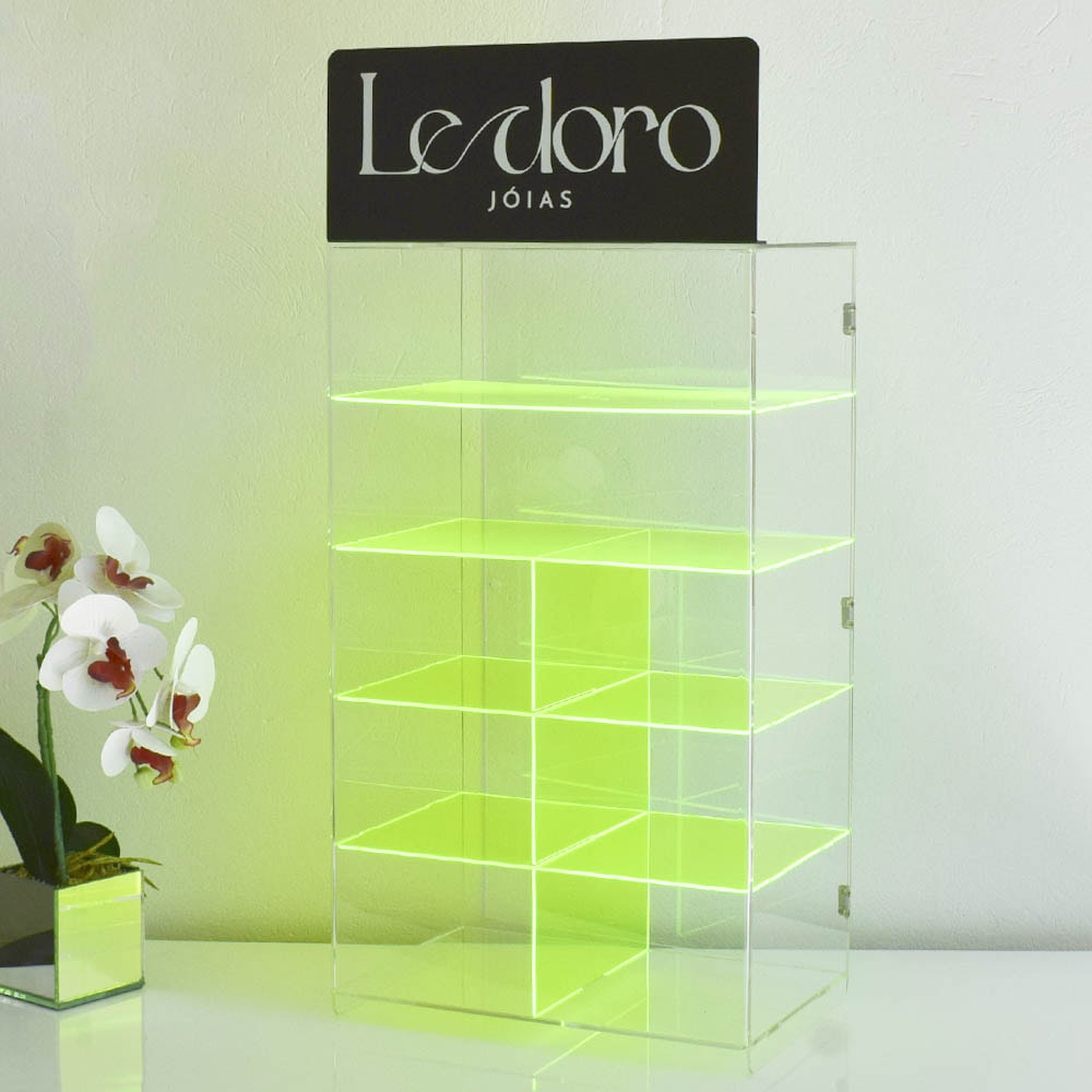 Expositor em Acrílico Verde Neon Grande Expositor em Acrílico Verde Neon Grande