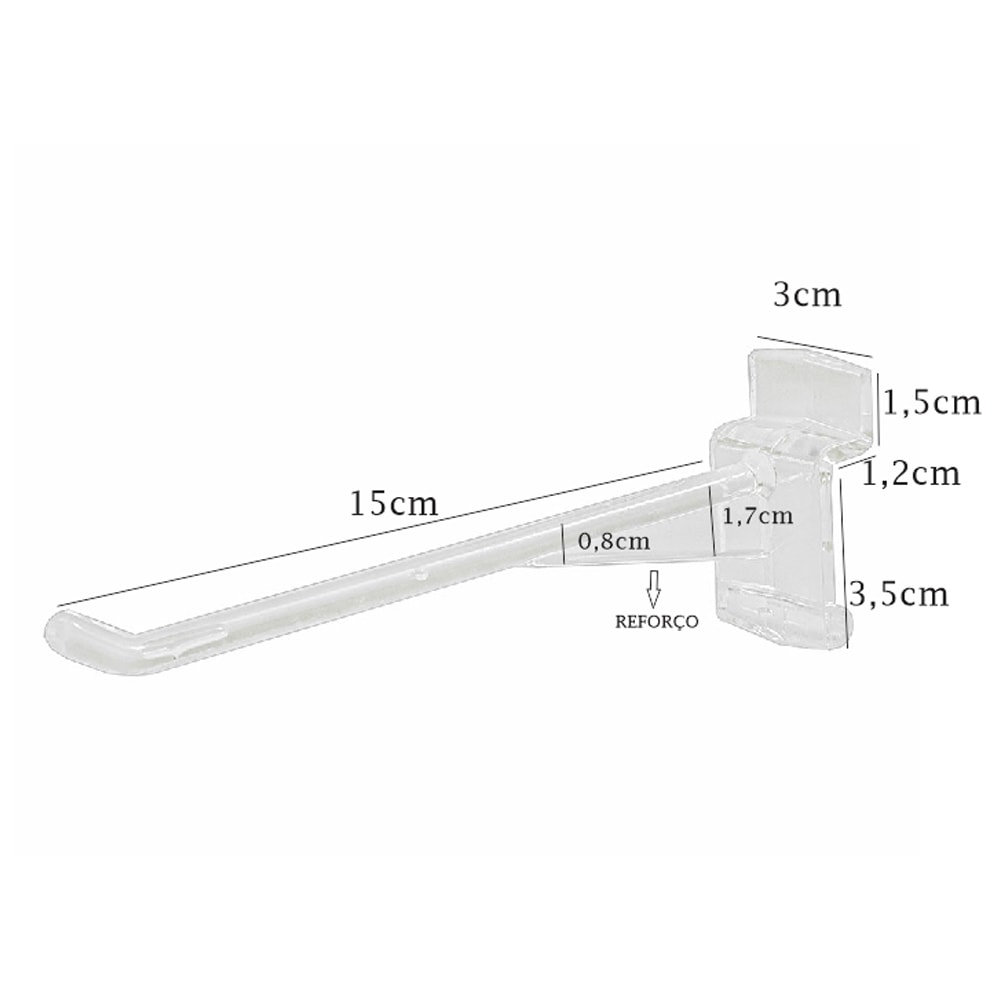 Gancho Painel Canaletado 15cm Gancho Painel Canaletado 15cm