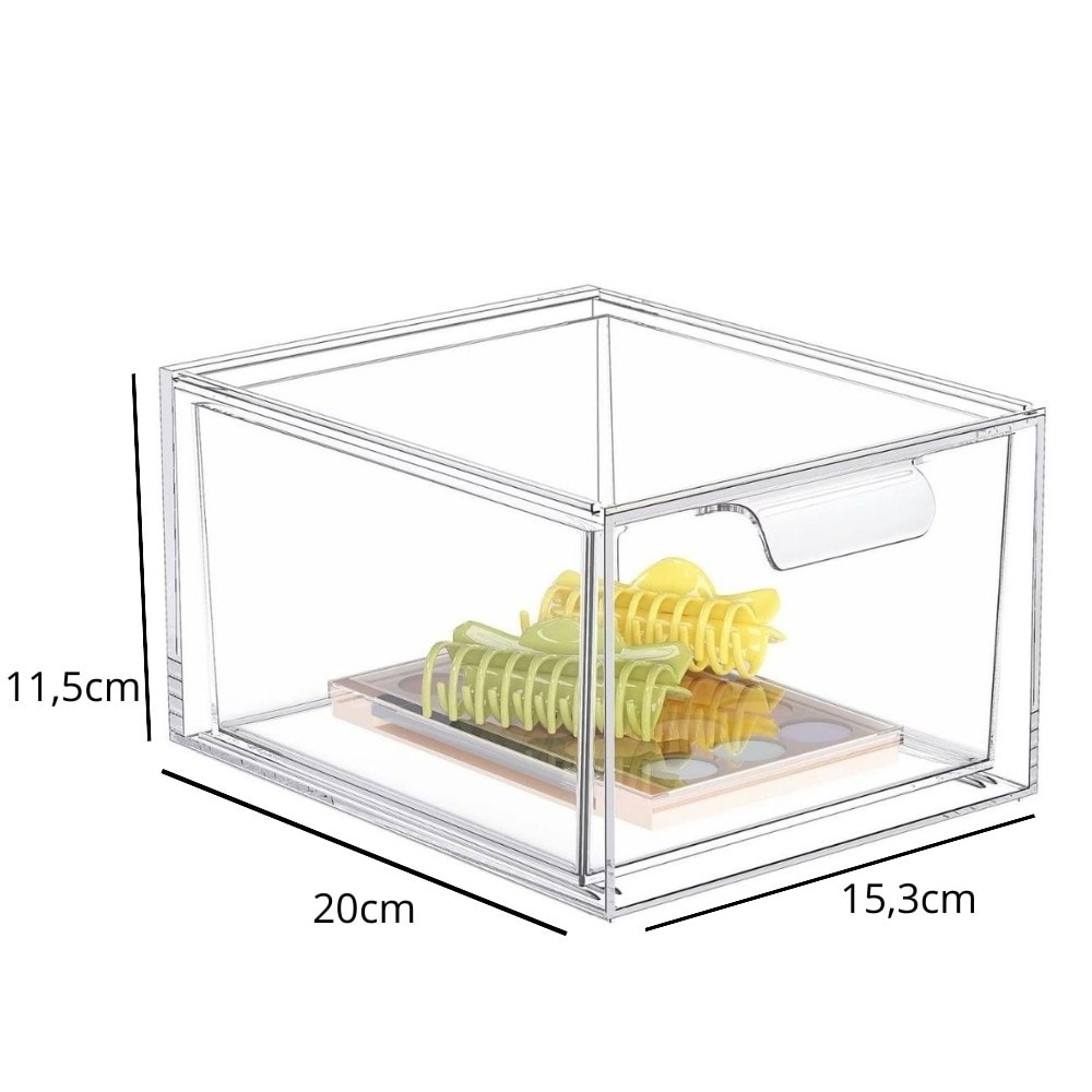 Gaveta Individual Organizadora em Acrílico Empilhável