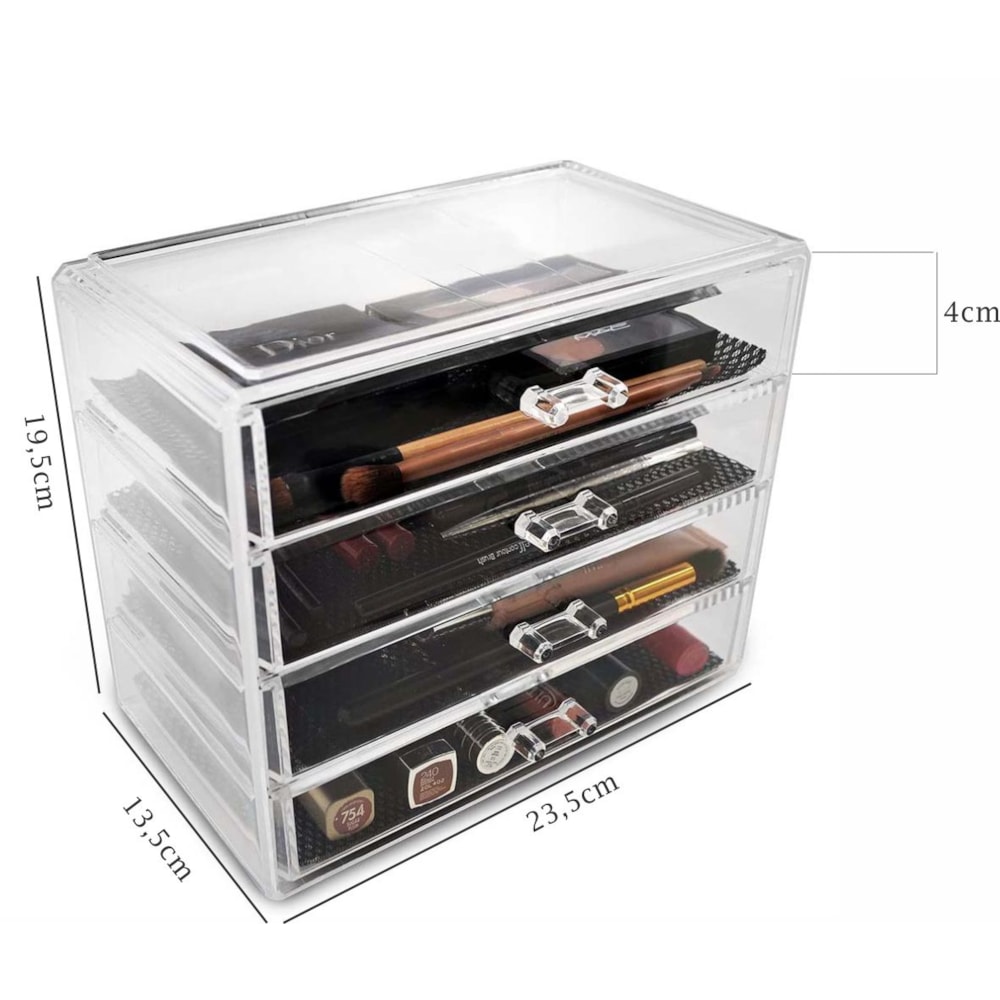 Gaveteiro em Acrílico - 4 gavetas Gaveteiro em Acrílico - 4 gavetas