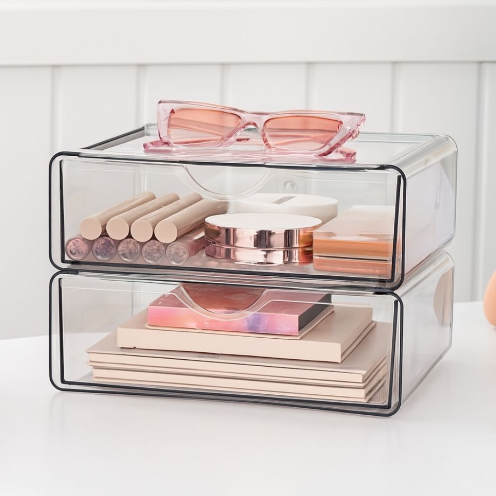 Gaveteiro Organizador de Cosméticos 2 Gavetas Gaveteiro Organizador de Cosméticos 2 Gavetas