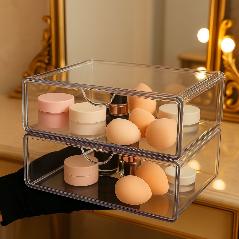 Gaveteiro Organizador de Cosméticos 2 Gavetas Gaveteiro Organizador de Cosméticos 2 Gavetas