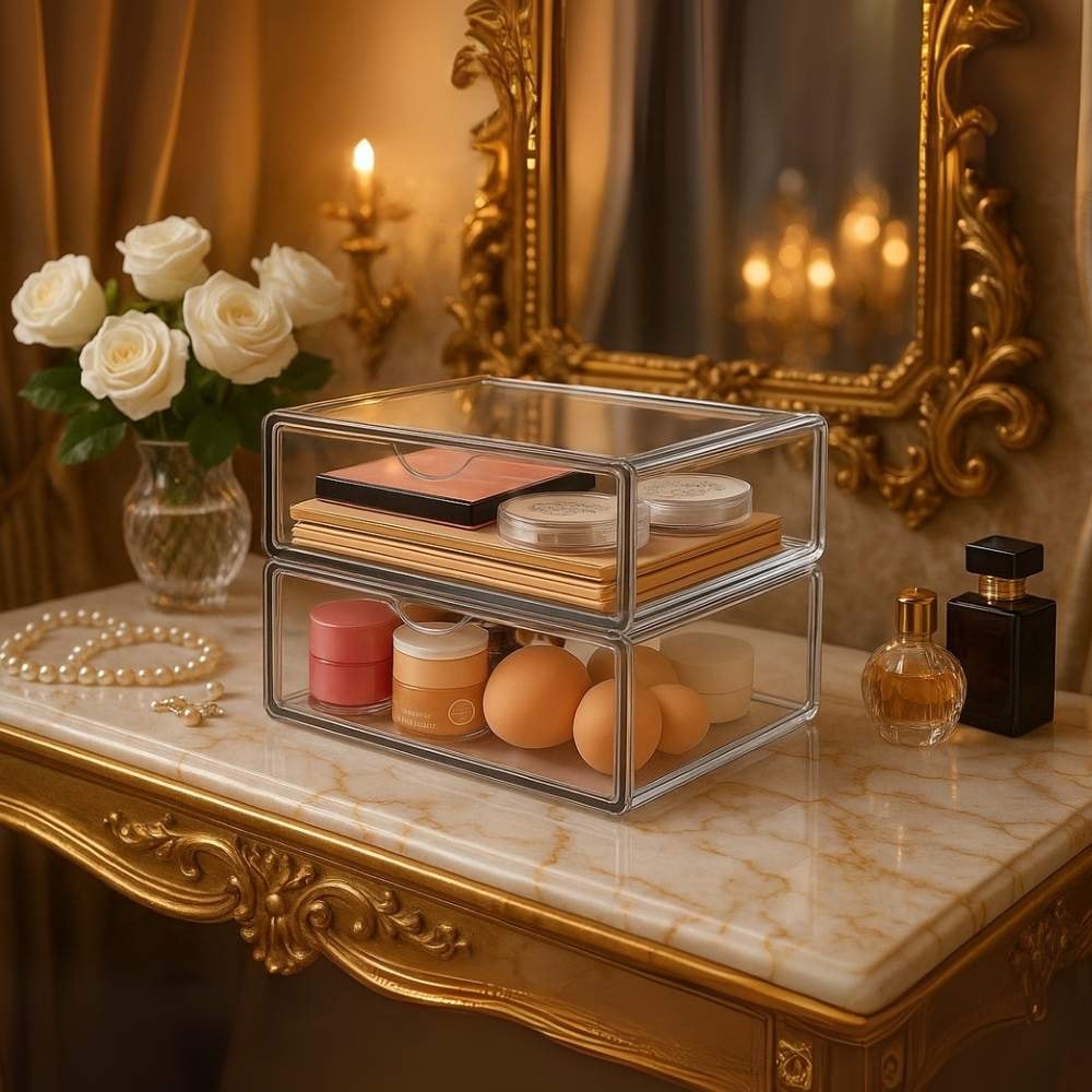 Gaveteiro Organizador de Cosméticos 2 Gavetas Gaveteiro Organizador de Cosméticos 2 Gavetas