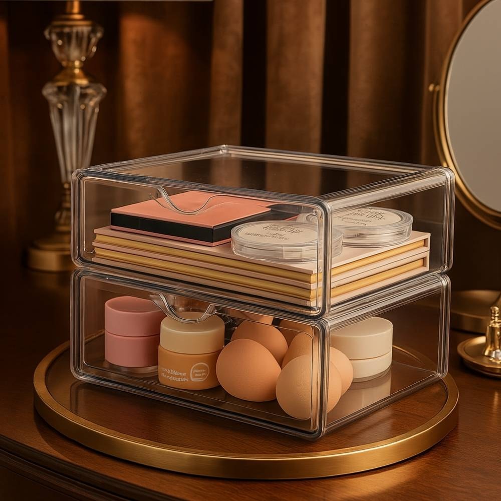 Gaveteiro Organizador de Cosméticos 2 Gavetas Gaveteiro Organizador de Cosméticos 2 Gavetas