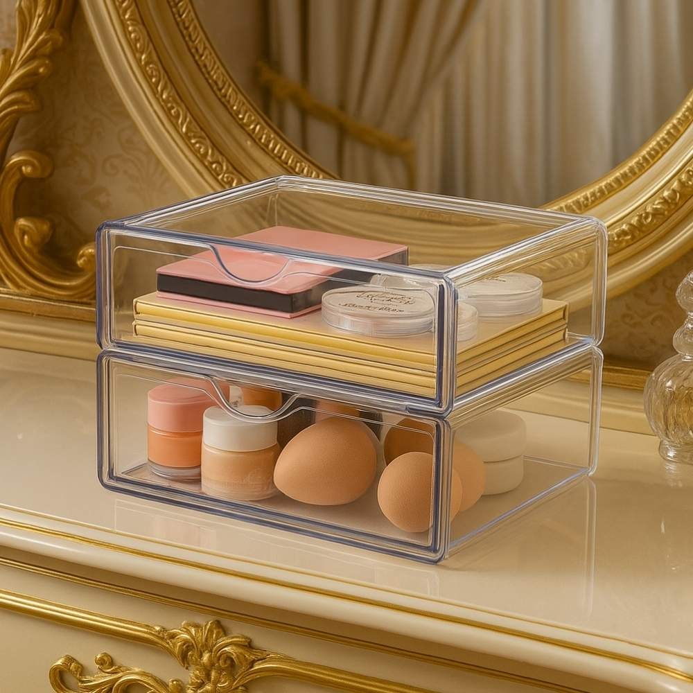 Gaveteiro Organizador de Cosméticos 2 Gavetas Gaveteiro Organizador de Cosméticos 2 Gavetas