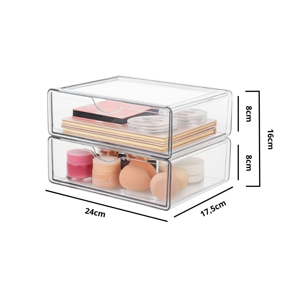 Gaveteiro Organizador de Cosméticos 2 Gavetas Gaveteiro Organizador de Cosméticos 2 Gavetas