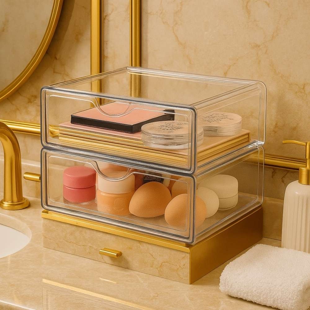 Gaveteiro Organizador de Cosméticos 2 Gavetas Gaveteiro Organizador de Cosméticos 2 Gavetas