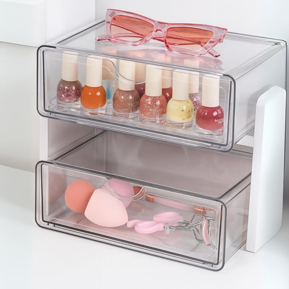 Gaveteiro Organizador de Cosméticos 2 Gavetas Gaveteiro Organizador de Cosméticos 2 Gavetas