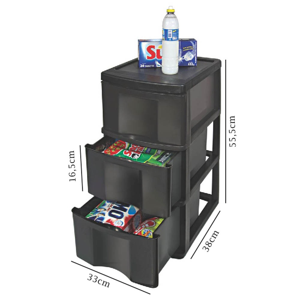 Gaveteiro Organizador Multiuso com 3 Gavetas  Gaveteiro Organizador Multiuso com 3 Gavetas