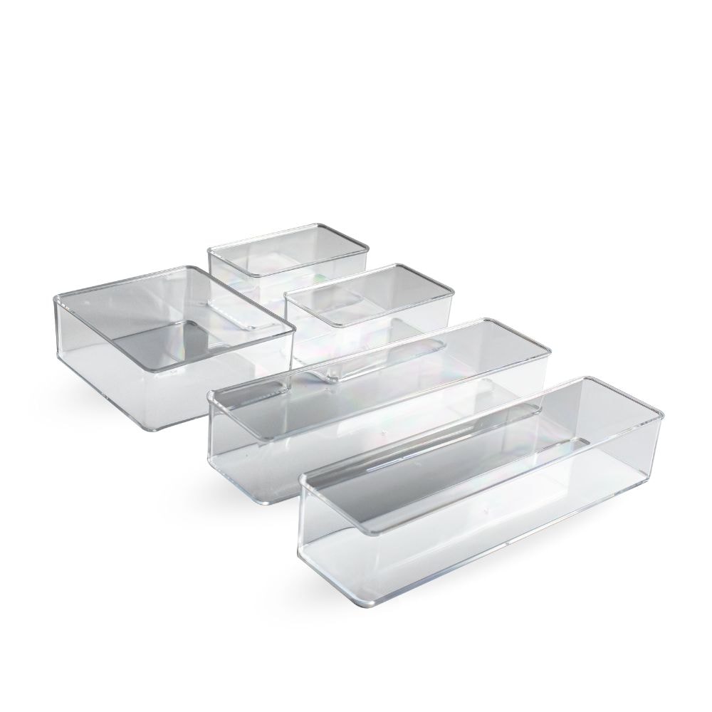 Kit 5 Divisórias Organizadoras Multiuso Grandes para Gavetas Kit 5 Divisórias Organizadoras Multiuso Grandes para Gavetas