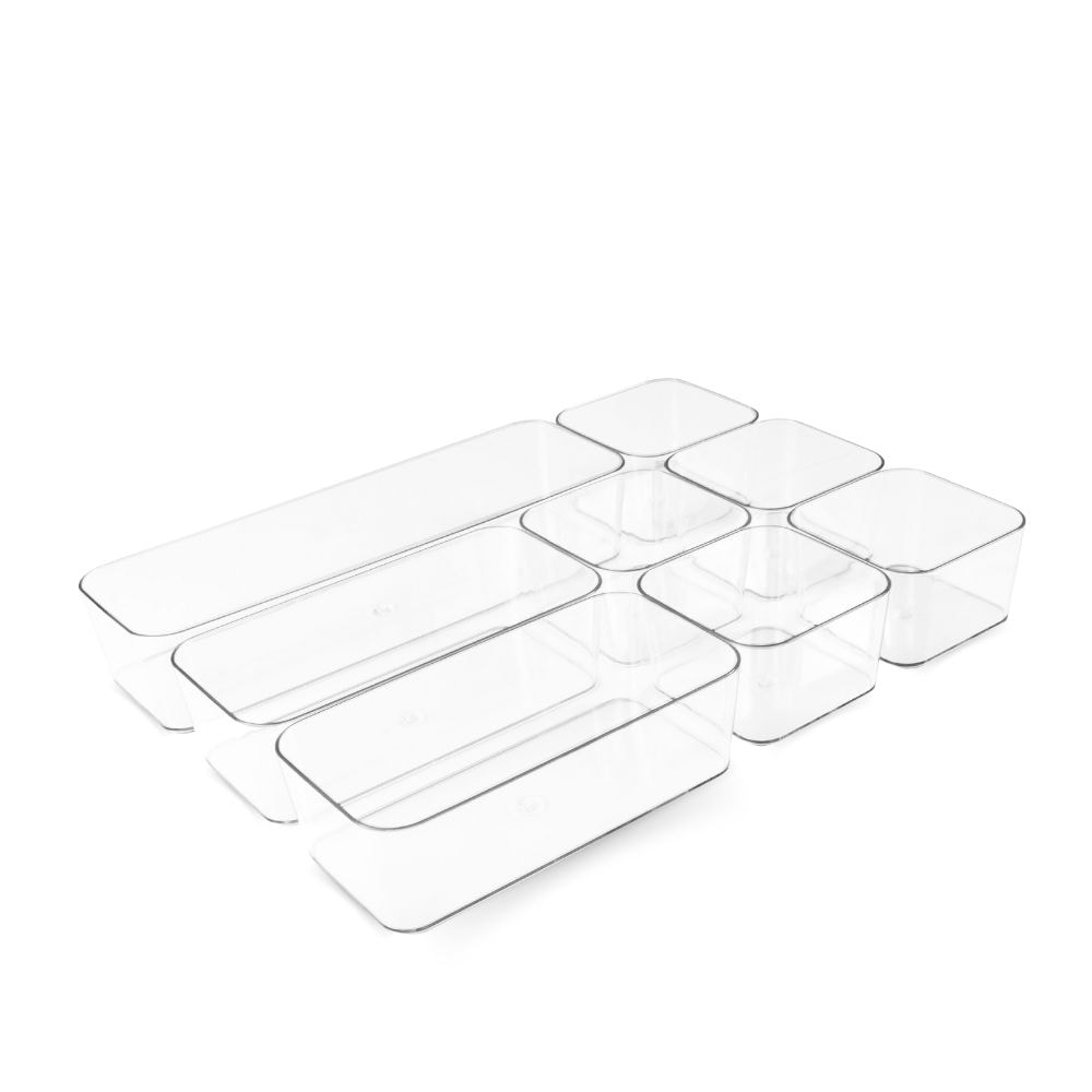 Kit 8 Divisórias Organizadoras Multiuso para Gavetas Kit 8 Divisórias Organizadoras Multiuso para Gavetas