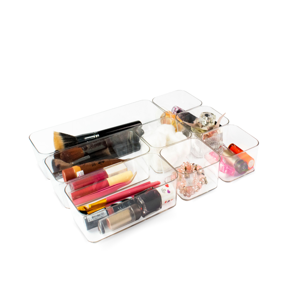 Kit 8 Divisórias Organizadoras Multiuso para Gavetas Kit 8 Divisórias Organizadoras Multiuso para Gavetas