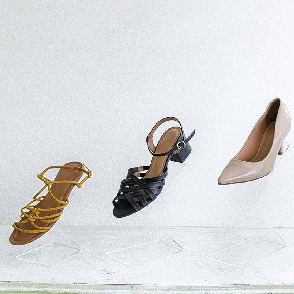 Kit Expositor de Calçado em Acrílico para Vitrine - 3 Peças Kit Expositor de Calçado em Acrílico para Vitrine - 3 Peças