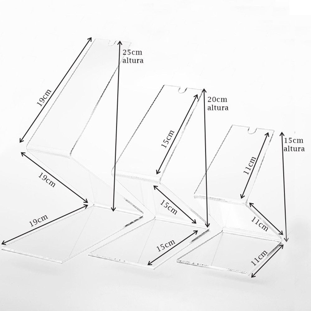 Kit Expositor de Calçado em Acrílico para Vitrine - 3 Peças Kit Expositor de Calçado em Acrílico para Vitrine - 3 Peças