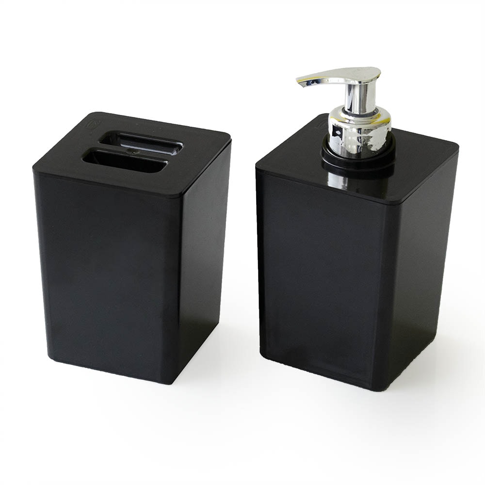 Kit Porta Sabonete Liquido e Porta Cotonete e Algodão Kit Porta Sabonete Liquido e Porta Cotonete e Algodão