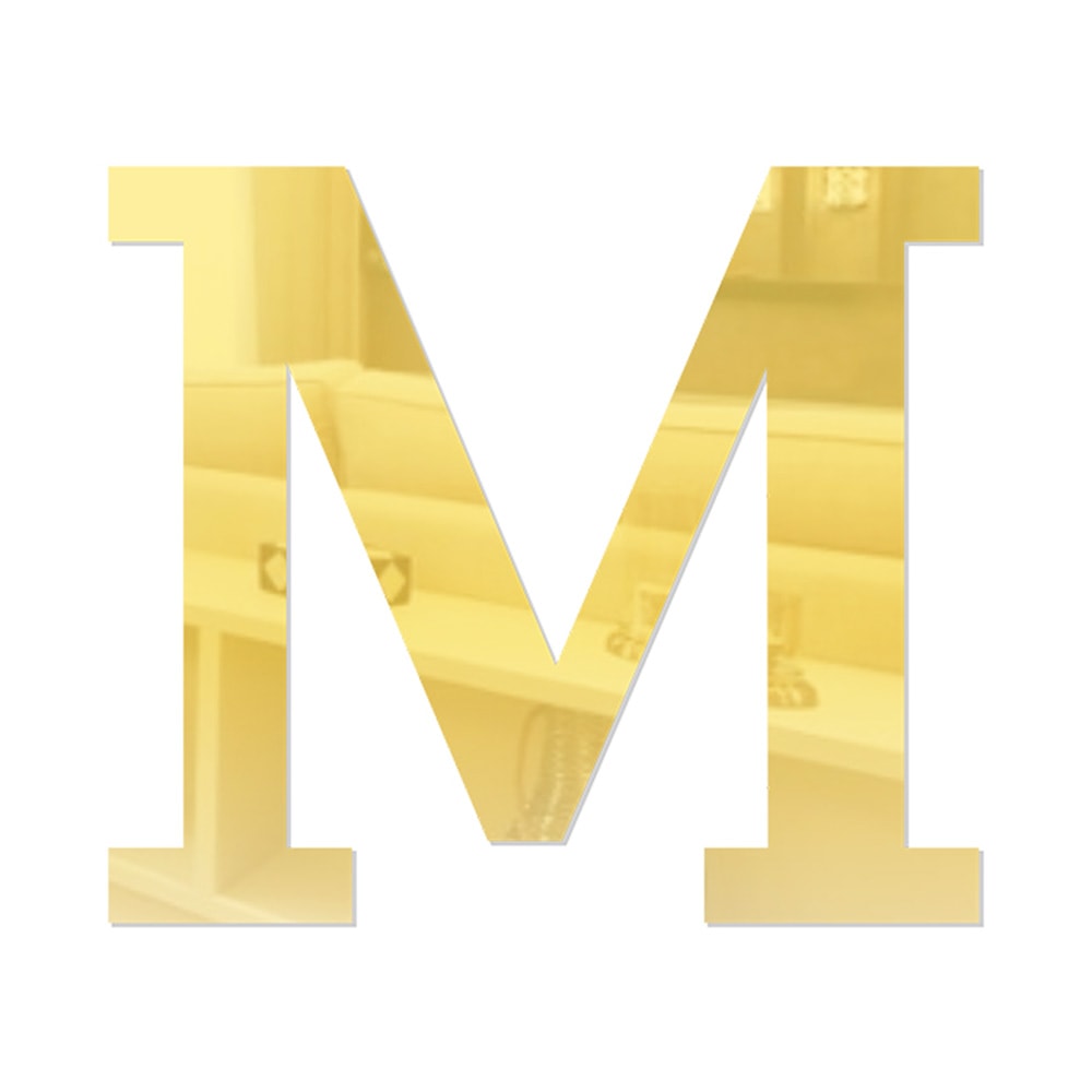 Letra em Acrílico Espelhado - M Letra em Acrílico Espelhado - M