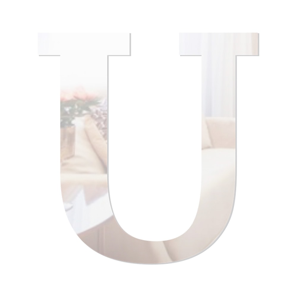 Letra em Acrílico Espelhado - U Letra em Acrílico Espelhado - U