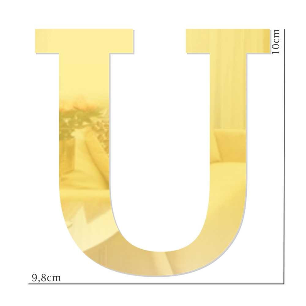 Letra em Acrílico Espelhado - U Letra em Acrílico Espelhado - U