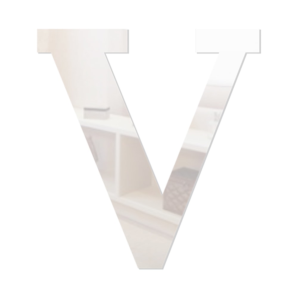 Letra em Acrílico Espelhado - V Letra em Acrílico Espelhado - V