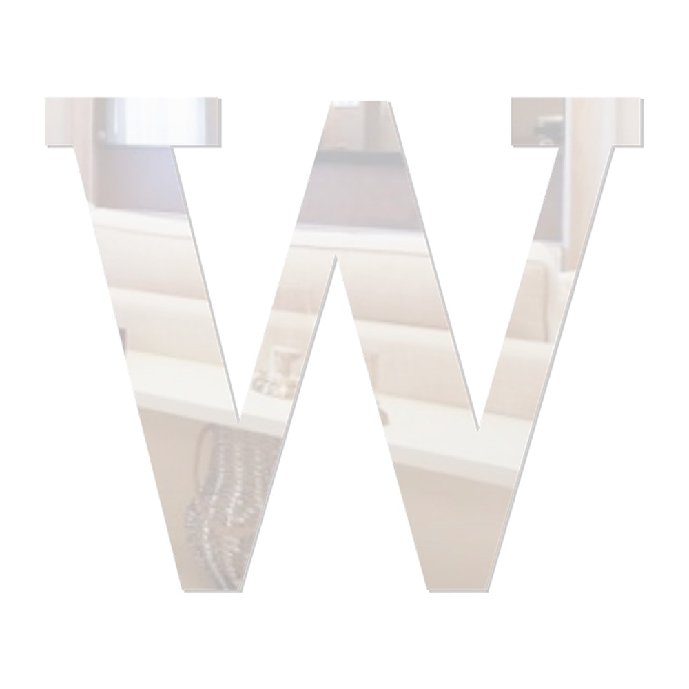 Letra em Acrílico Espelhado - W Letra em Acrílico Espelhado - W