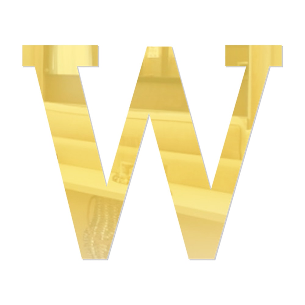 Letra em Acrílico Espelhado - W Letra em Acrílico Espelhado - W