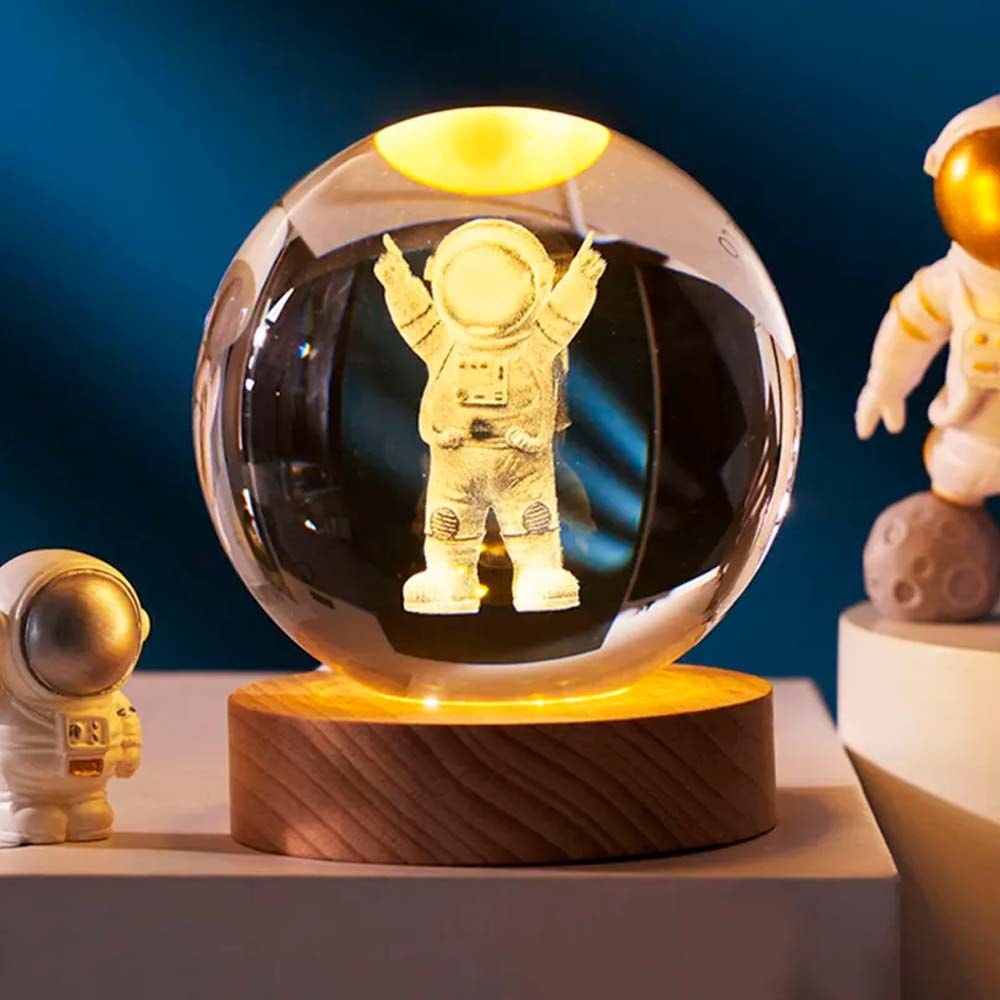 Luminária Bola de Cristal 3D Astronauta Luminária Bola de Cristal 3D Astronauta