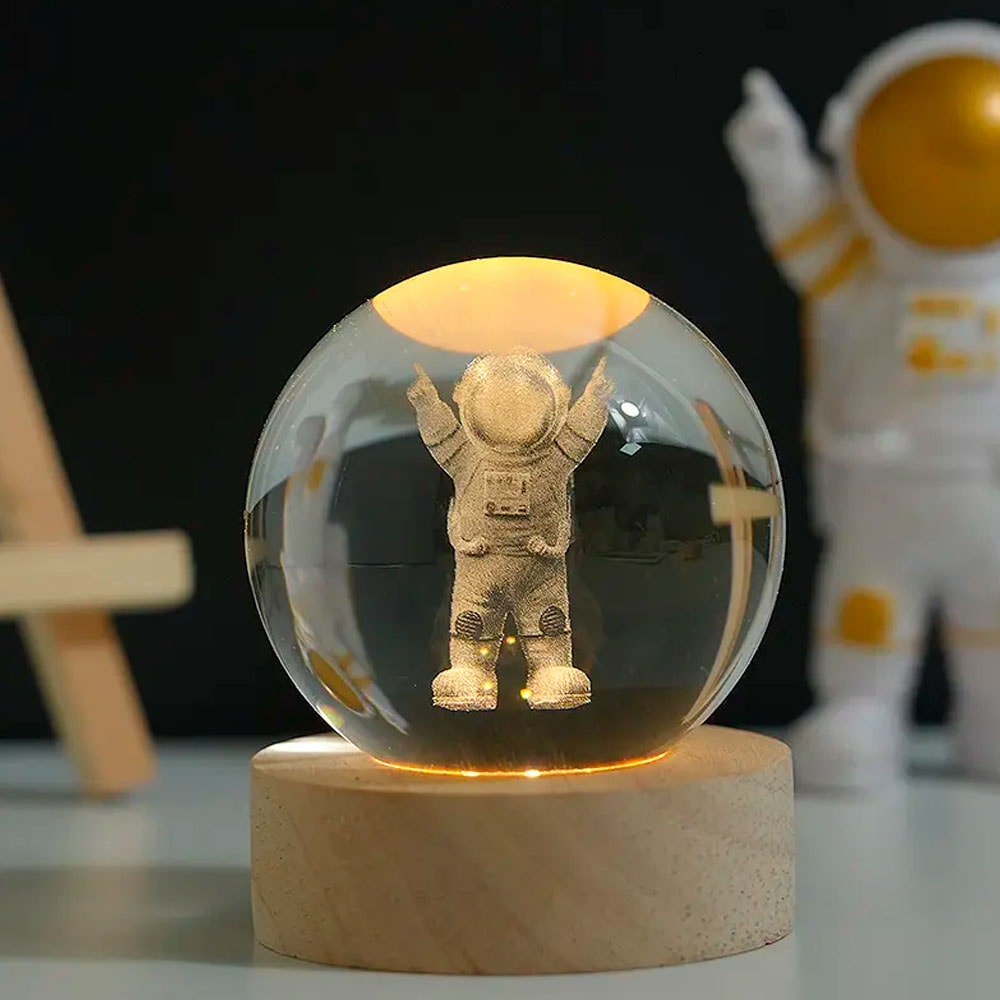 Luminária Bola de Cristal 3D Astronauta Luminária Bola de Cristal 3D Astronauta