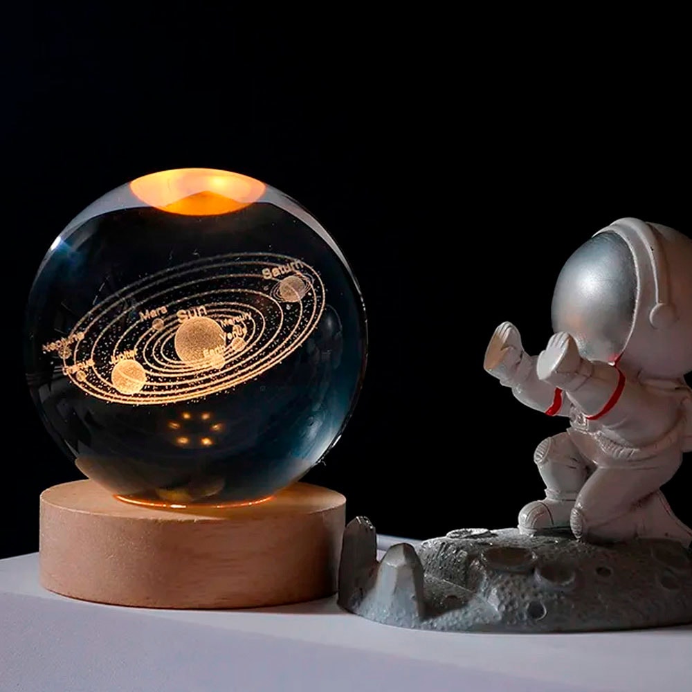 Luminária Bola de Cristal 3D Sistema Solar Luminária Bola de Cristal 3D Sistema Solar