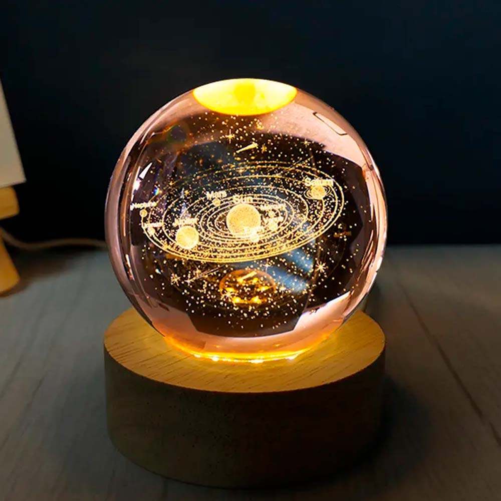 Luminária Bola de Cristal 3D Sistema Solar Luminária Bola de Cristal 3D Sistema Solar
