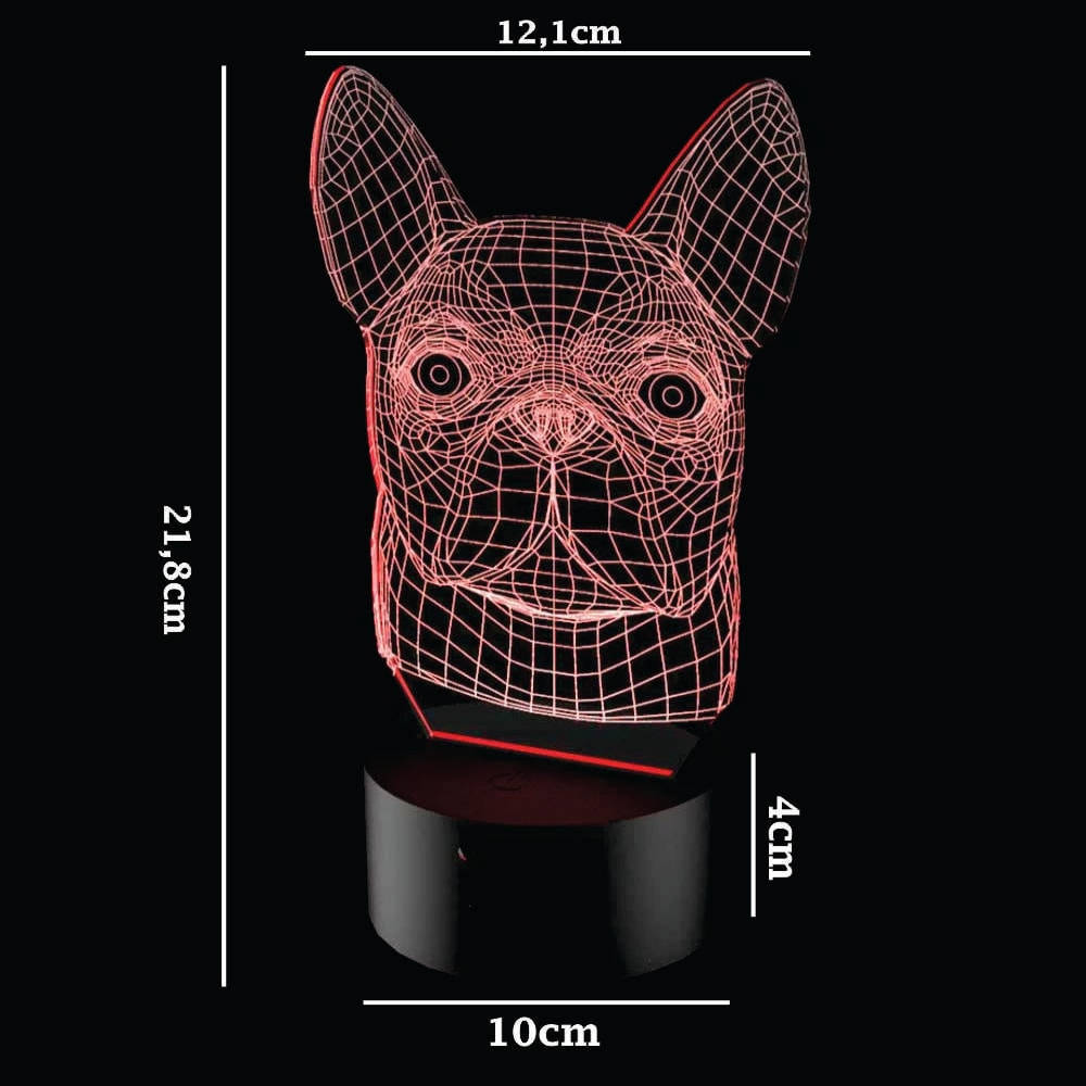 Luminária de Led - Bulldog Francês Luminária de Led - Bulldog Francês