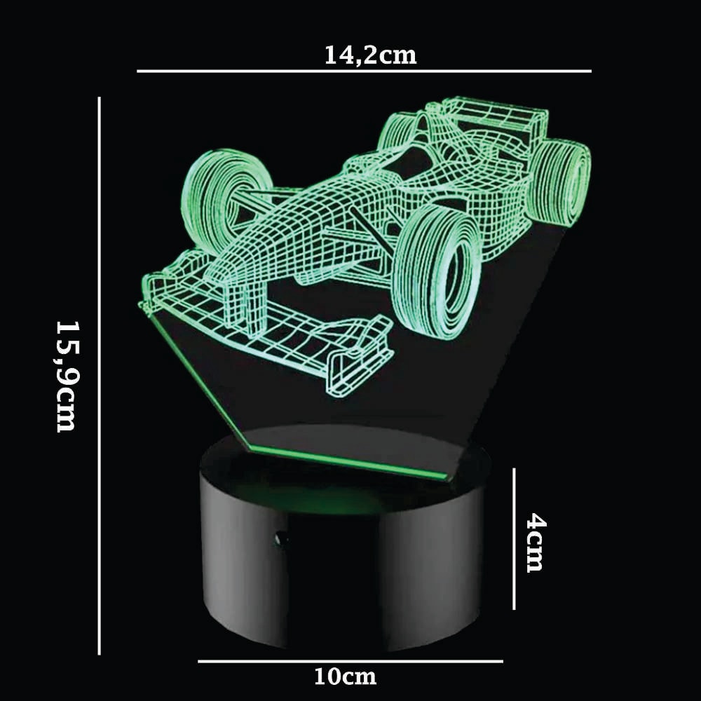 Luminária de Led - Carro Fórmula 1 Luminária de Led - Carro Fórmula 1