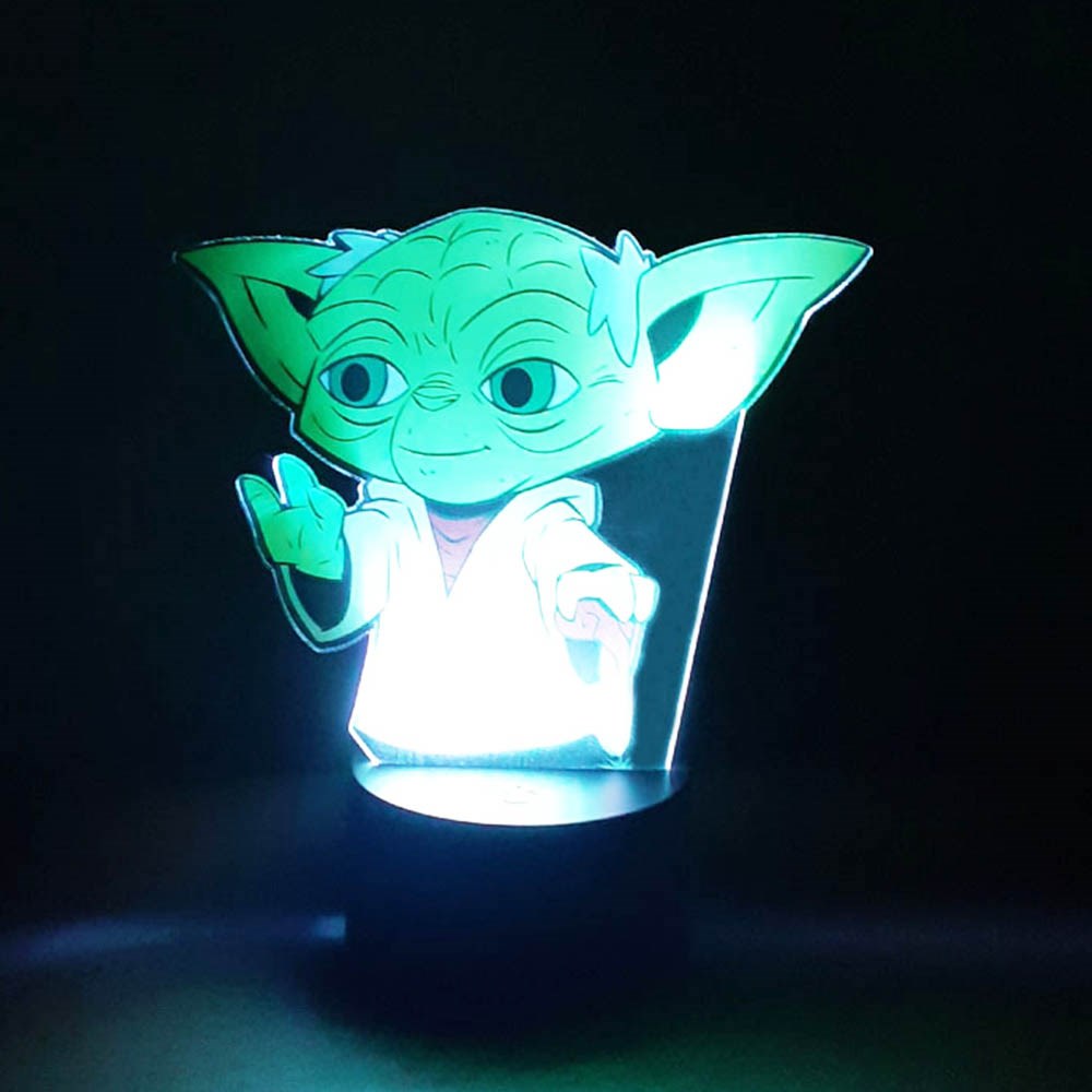 Luminária de Led com Impressão Digital - Mestre Yoda Star Wars