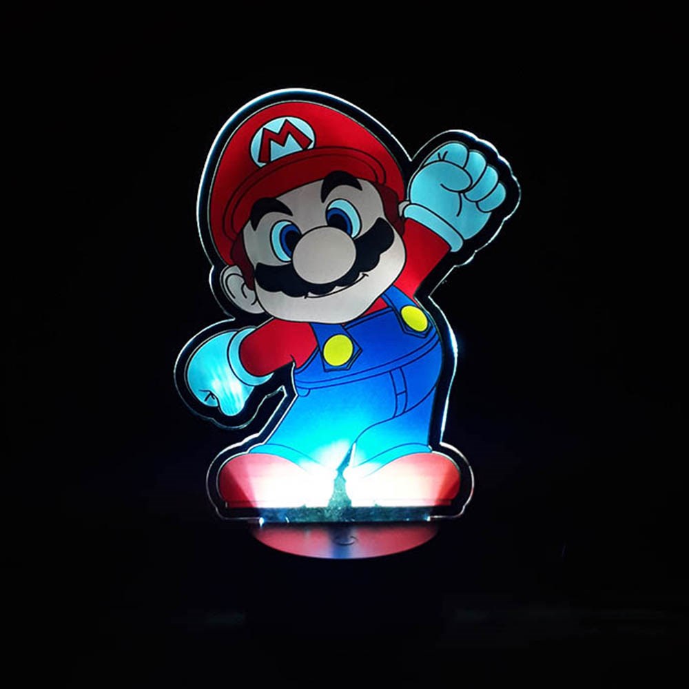 Luminária de Led com Impressão Digital - Super Mario