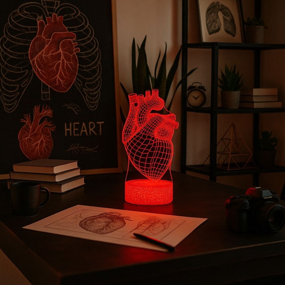 Luminária de Led - Coração Humano Anatomia