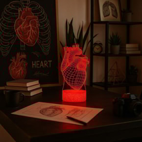 Luminária de Led - Coração Humano Anatomia