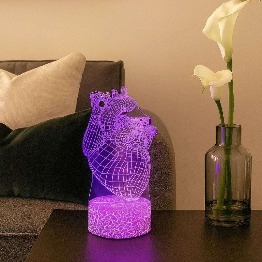 Luminária de Led - Coração Humano Anatomia