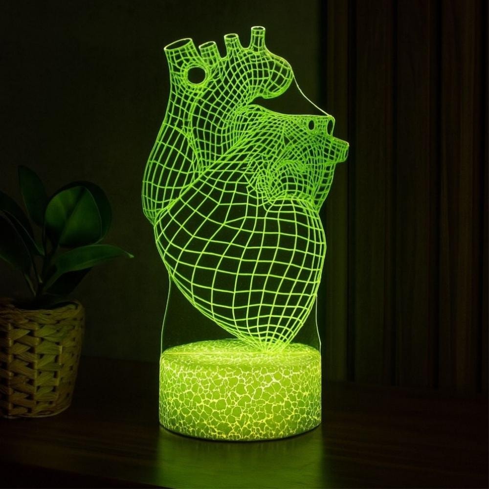 Luminária de Led - Coração Humano Anatomia