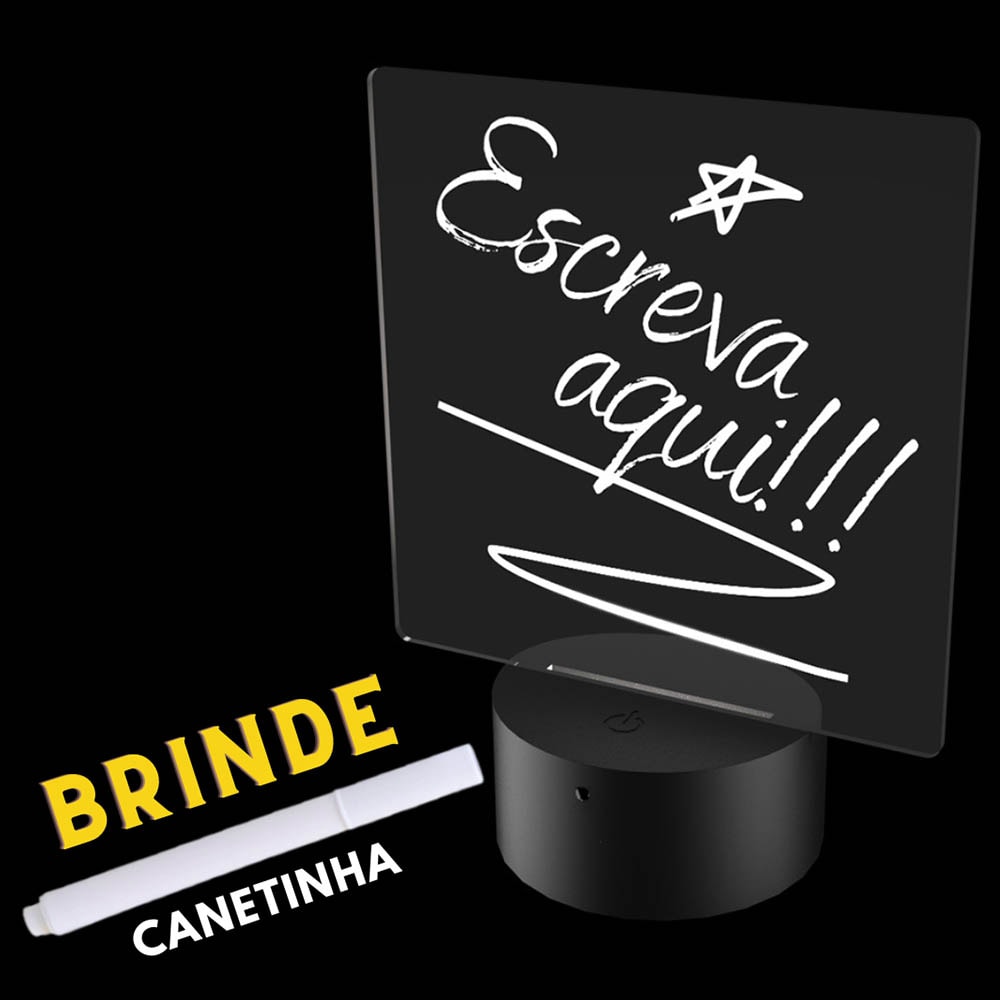 Luminária de Led - Escreva com Canetinha Luminária de Led - Escreva com Canetinha