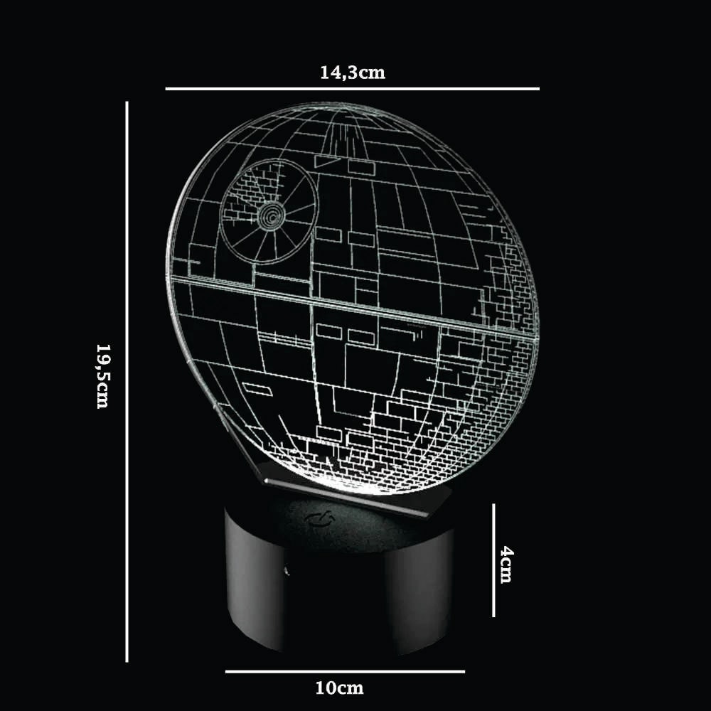 Luminária de Led - Estrela da Morte Star Wars Luminária de Led - Estrela da Morte Star Wars