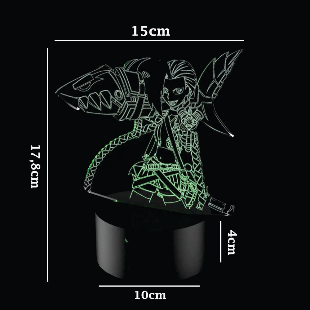 Luminária de Led - Jinx League Of Legends Luminária de Led - Jinx League Of Legends