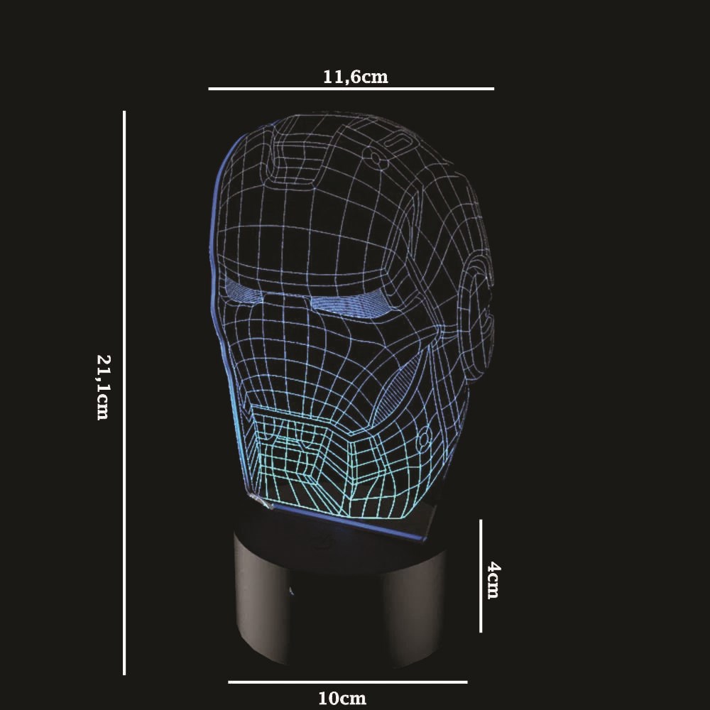 Luminária de Led - Máscara Homem de Ferro