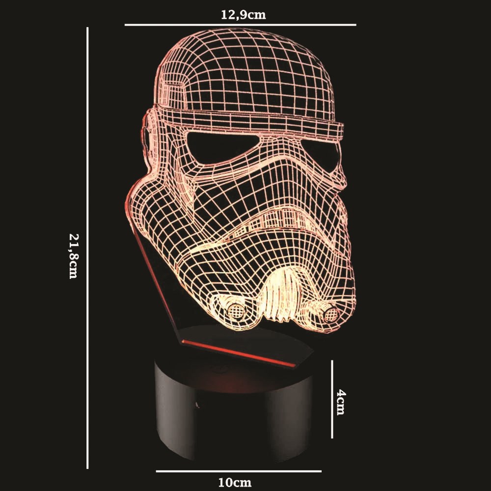Luminária de Led - Máscara Stormtrooper star Wars