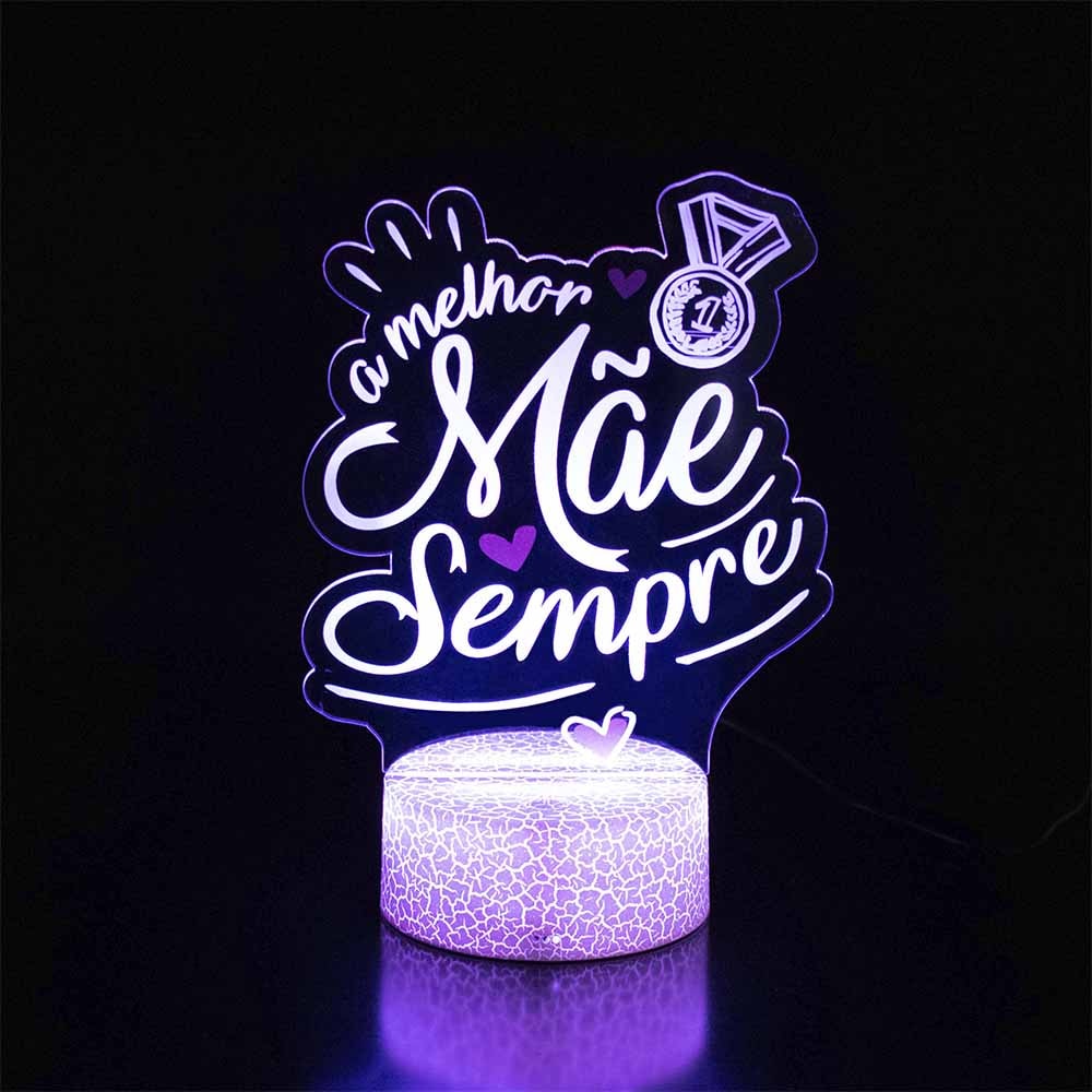 Luminária de Led - Melhor Mãe do Mundo Luminária de Led - Melhor Mãe do Mundo
