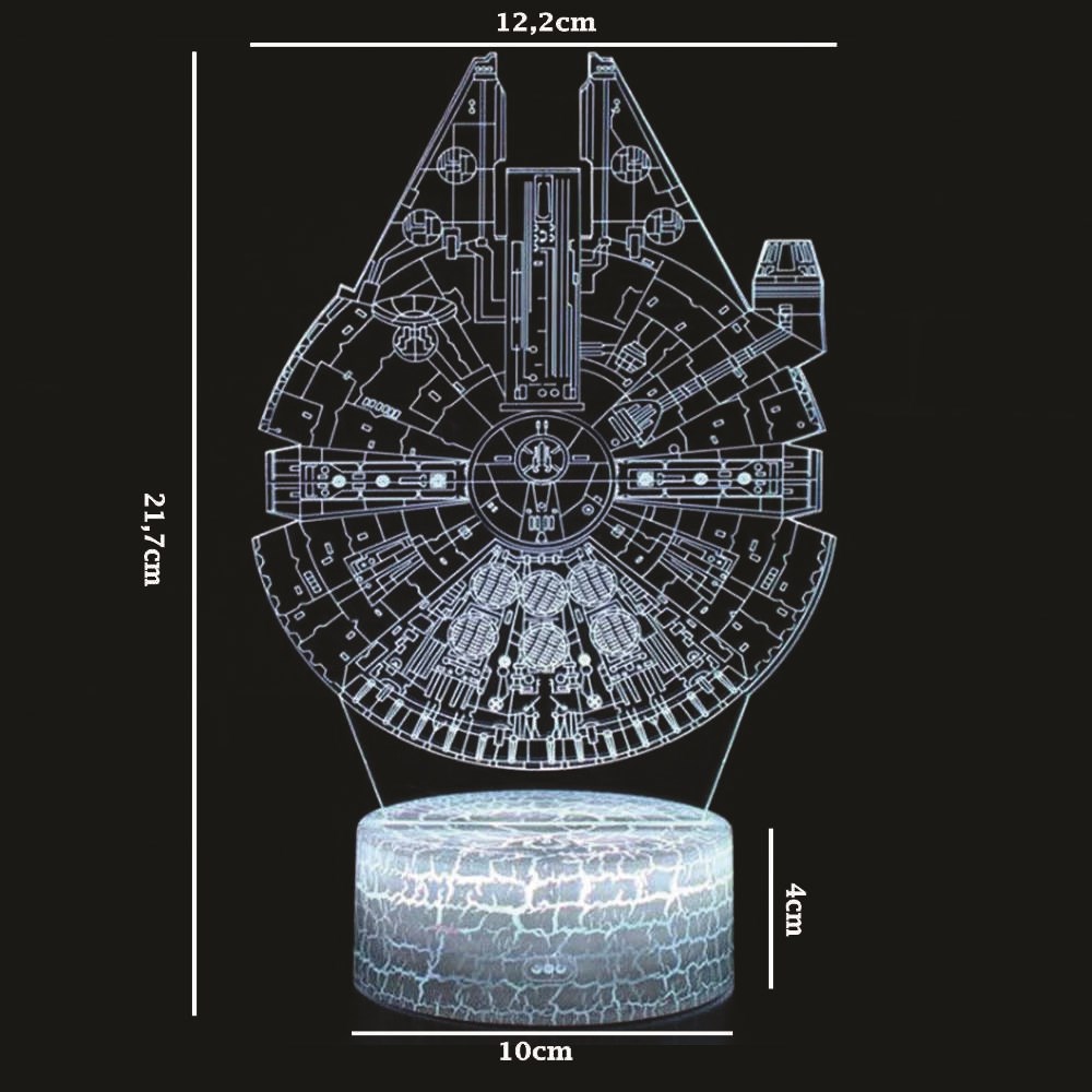 Luminária de Led - Nave Millenium Falcon Star Wars
