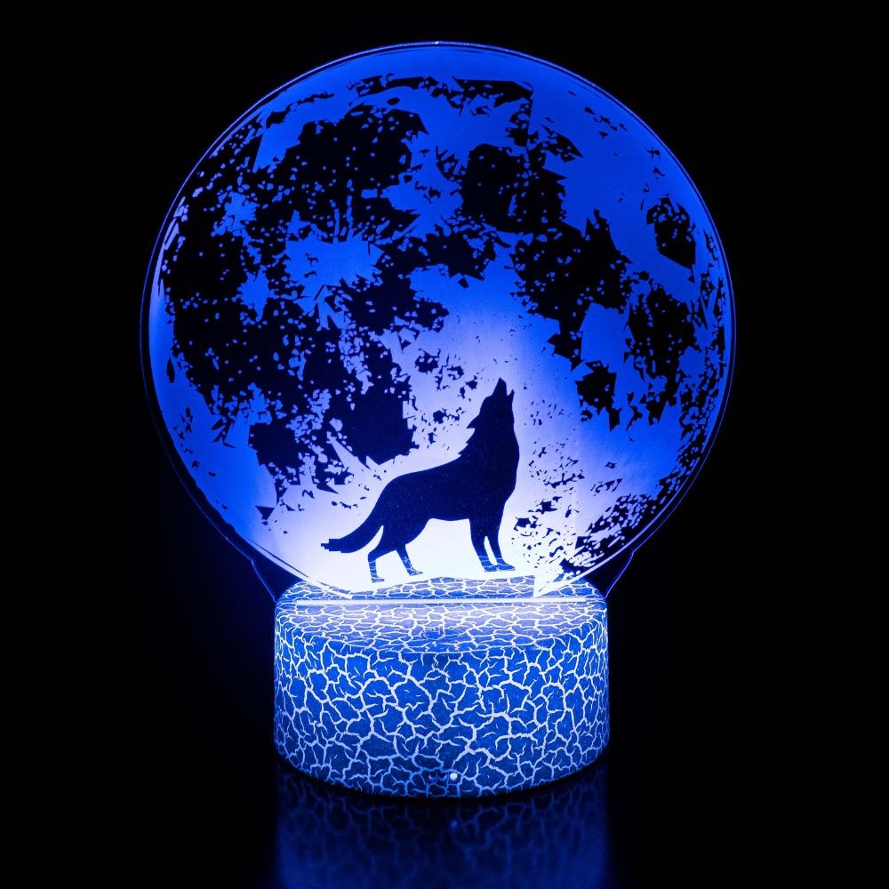 Luminária de Led - O Lobo e a Lua Luminária de Led - O Lobo e a Lua