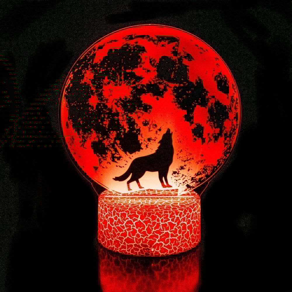 Luminária de Led - O Lobo e a Lua Luminária de Led - O Lobo e a Lua