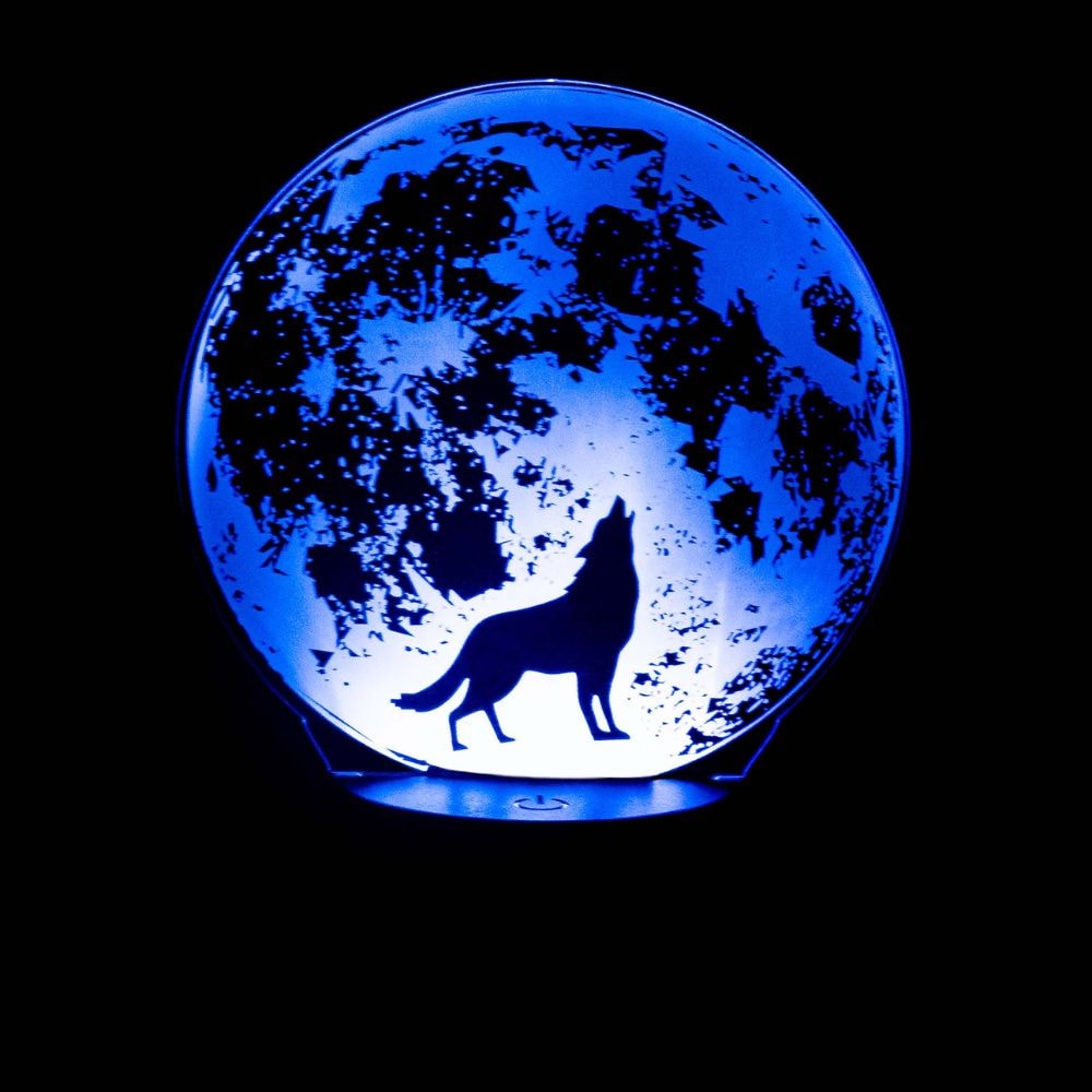 Luminária de Led - O Lobo e a Lua Cheia Luminária de Led - O Lobo e a Lua Cheia