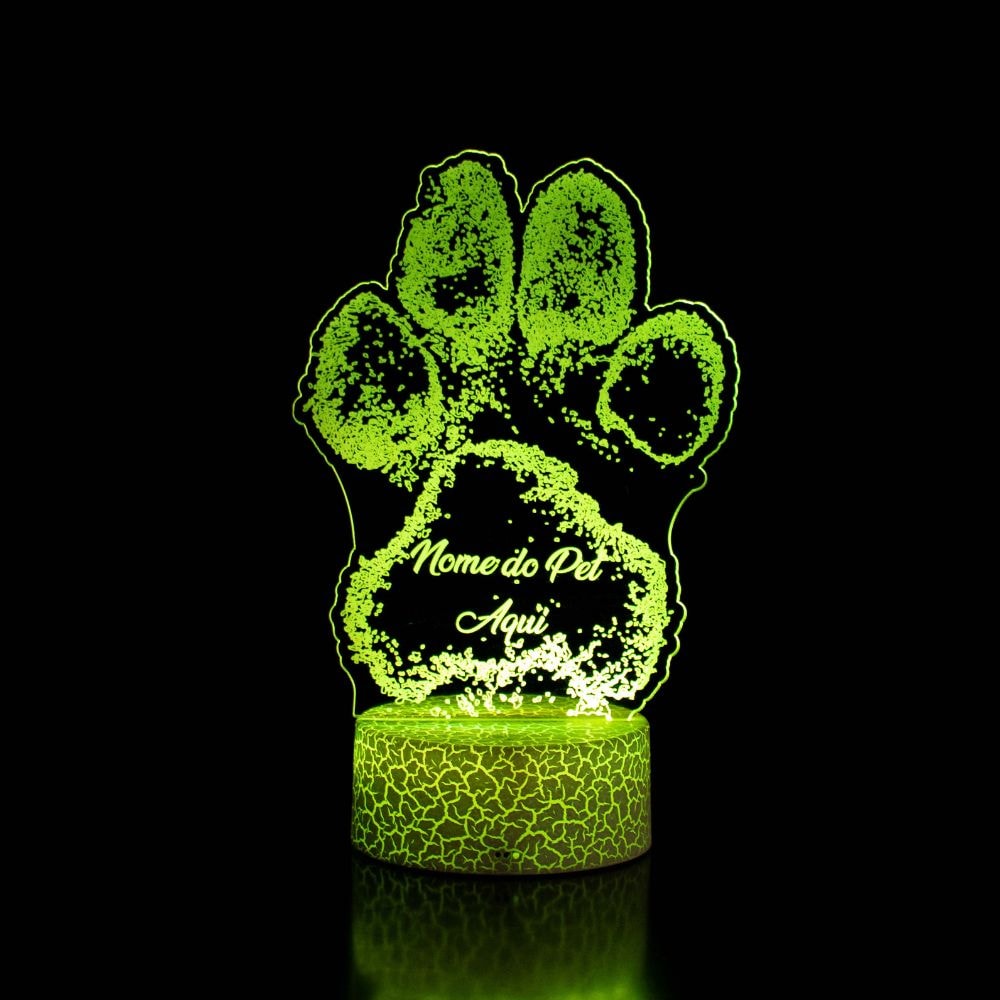 Luminária de Led - Patinha de Pet Personalizada