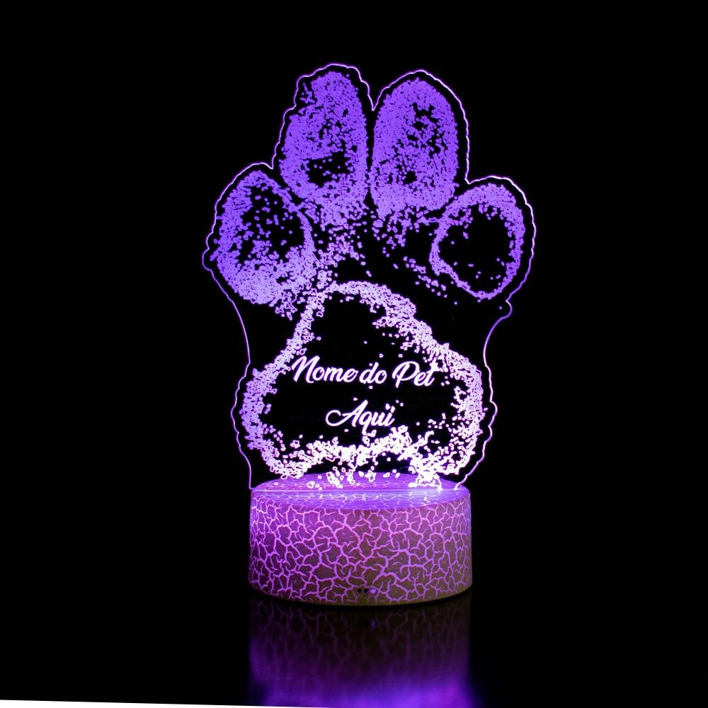 Luminária de Led - Patinha de Pet Personalizada